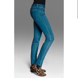 NEW Cabi Skinny Pant/Jean Poseidon Wash Size 6 Teal Blue 5-Pocket Stretch Denim